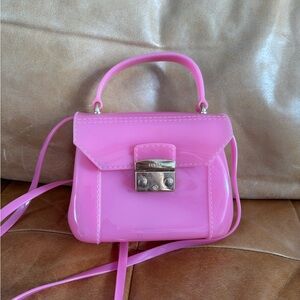Furla Pink Jelly small hand purse Made in Italy Designer Luxury Crossbody